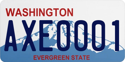 WA license plate AXE0001