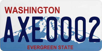 WA license plate AXE0002