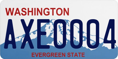 WA license plate AXE0004