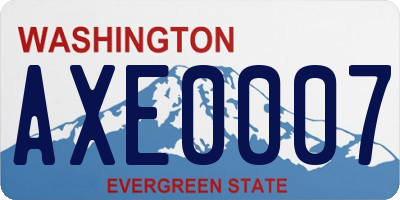 WA license plate AXE0007