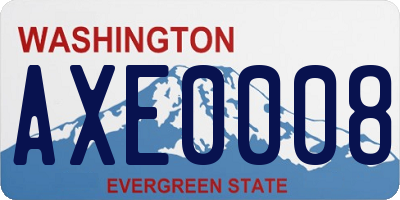 WA license plate AXE0008