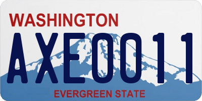 WA license plate AXE0011
