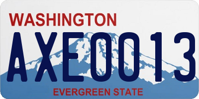 WA license plate AXE0013