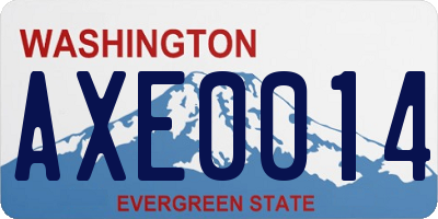 WA license plate AXE0014