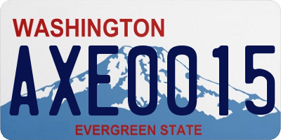 WA license plate AXE0015