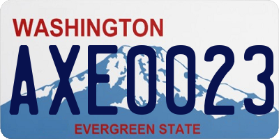 WA license plate AXE0023