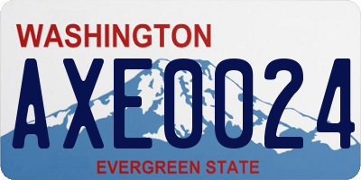 WA license plate AXE0024