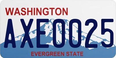 WA license plate AXE0025