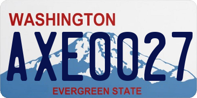 WA license plate AXE0027