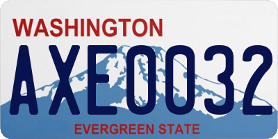 WA license plate AXE0032
