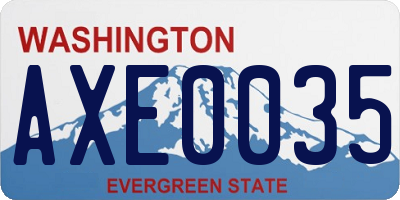 WA license plate AXE0035