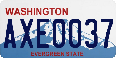WA license plate AXE0037