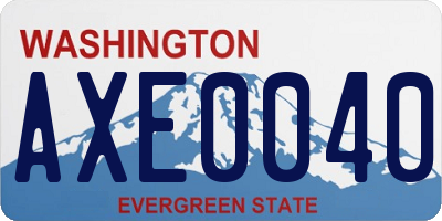 WA license plate AXE0040