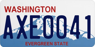 WA license plate AXE0041