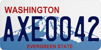 WA license plate AXE0042