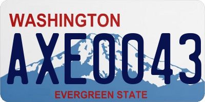 WA license plate AXE0043