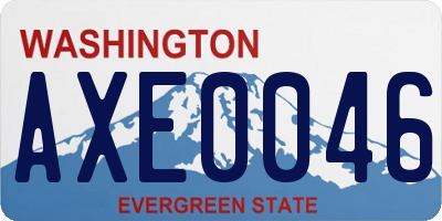 WA license plate AXE0046