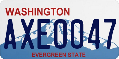 WA license plate AXE0047