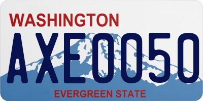 WA license plate AXE0050