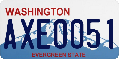 WA license plate AXE0051