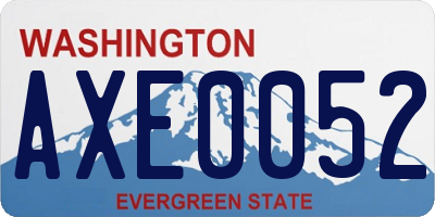 WA license plate AXE0052