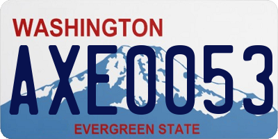 WA license plate AXE0053