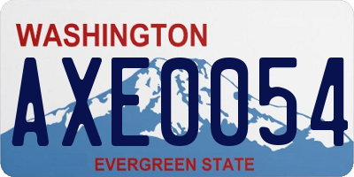 WA license plate AXE0054
