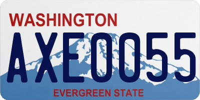 WA license plate AXE0055