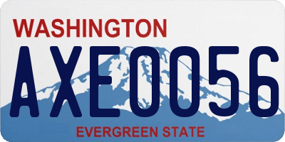 WA license plate AXE0056