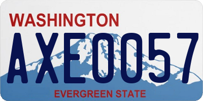 WA license plate AXE0057