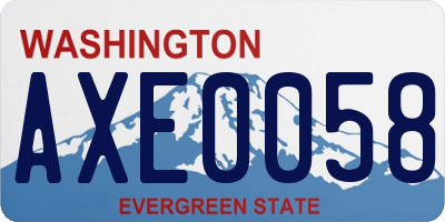 WA license plate AXE0058