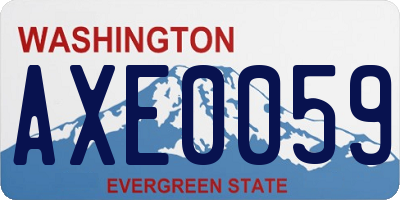 WA license plate AXE0059