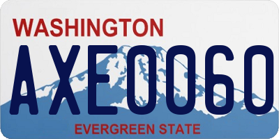 WA license plate AXE0060