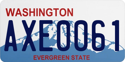 WA license plate AXE0061