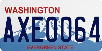 WA license plate AXE0064