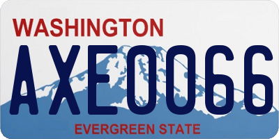 WA license plate AXE0066