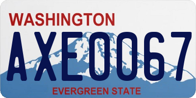 WA license plate AXE0067