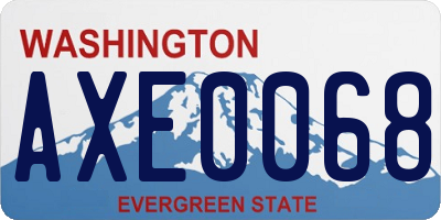 WA license plate AXE0068