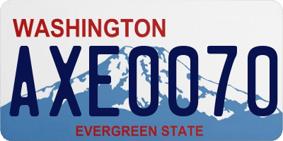 WA license plate AXE0070