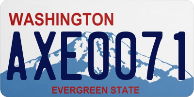 WA license plate AXE0071