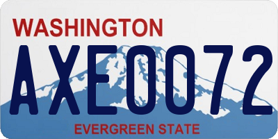 WA license plate AXE0072