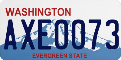 WA license plate AXE0073
