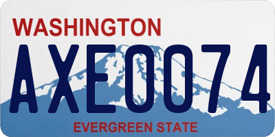 WA license plate AXE0074