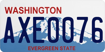 WA license plate AXE0076