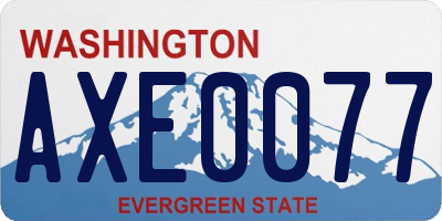 WA license plate AXE0077