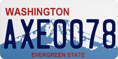 WA license plate AXE0078