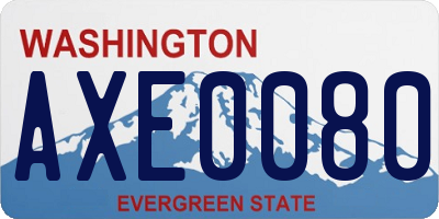 WA license plate AXE0080