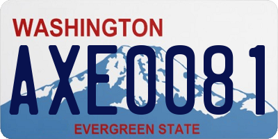 WA license plate AXE0081