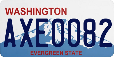 WA license plate AXE0082