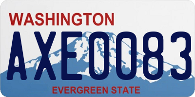 WA license plate AXE0083